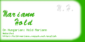 mariann hold business card
